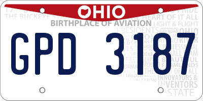 OH license plate GPD3187