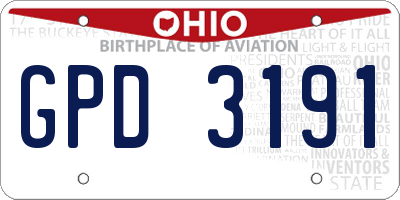 OH license plate GPD3191