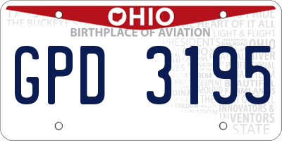 OH license plate GPD3195