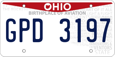 OH license plate GPD3197