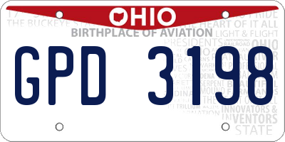 OH license plate GPD3198