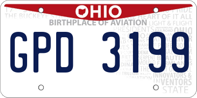 OH license plate GPD3199