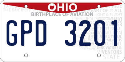 OH license plate GPD3201