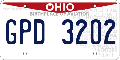 OH license plate GPD3202
