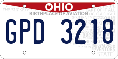 OH license plate GPD3218