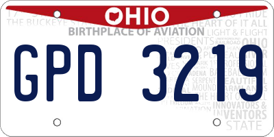 OH license plate GPD3219