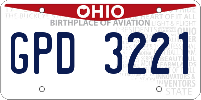 OH license plate GPD3221