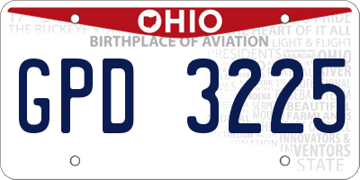 OH license plate GPD3225