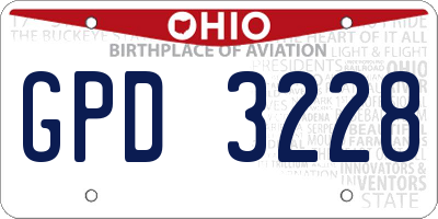 OH license plate GPD3228