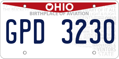 OH license plate GPD3230