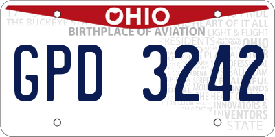 OH license plate GPD3242