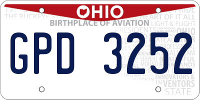 OH license plate GPD3252