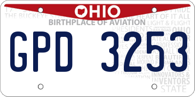 OH license plate GPD3253