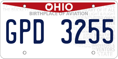 OH license plate GPD3255