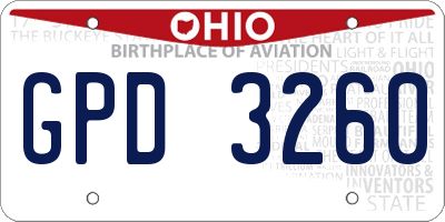 OH license plate GPD3260