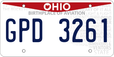 OH license plate GPD3261