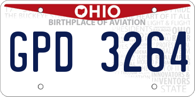 OH license plate GPD3264