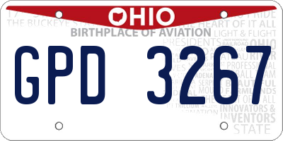 OH license plate GPD3267