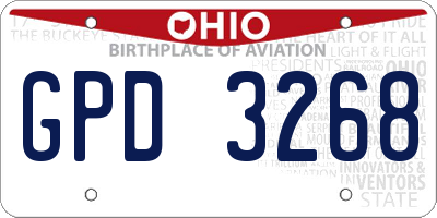 OH license plate GPD3268