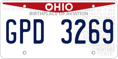 OH license plate GPD3269