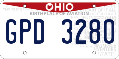 OH license plate GPD3280