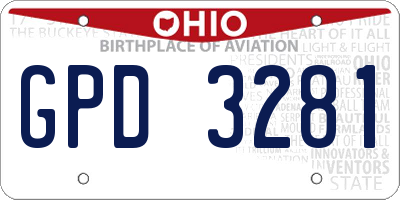 OH license plate GPD3281