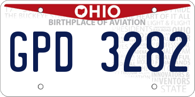 OH license plate GPD3282