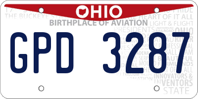 OH license plate GPD3287