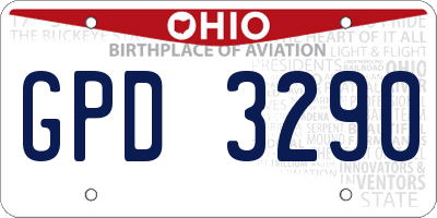 OH license plate GPD3290