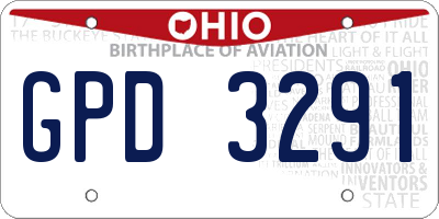 OH license plate GPD3291