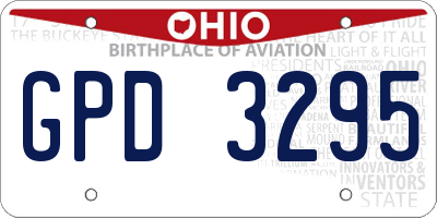 OH license plate GPD3295