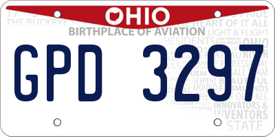 OH license plate GPD3297