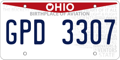 OH license plate GPD3307