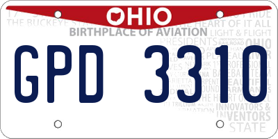 OH license plate GPD3310