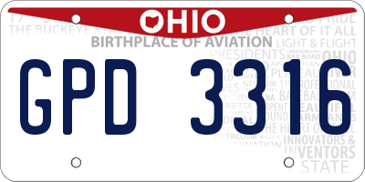 OH license plate GPD3316