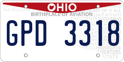 OH license plate GPD3318