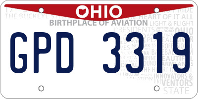 OH license plate GPD3319