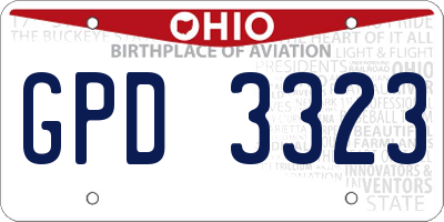 OH license plate GPD3323