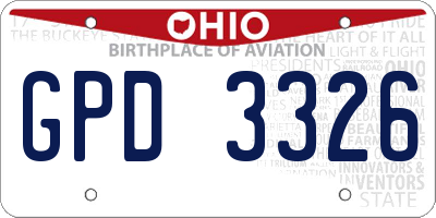 OH license plate GPD3326
