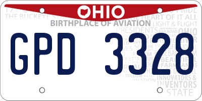 OH license plate GPD3328
