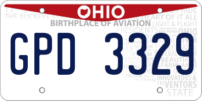 OH license plate GPD3329
