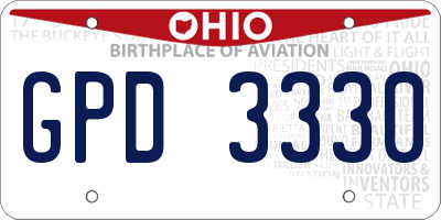 OH license plate GPD3330
