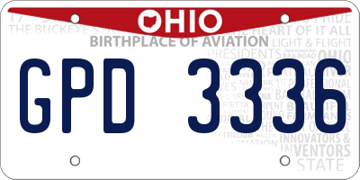 OH license plate GPD3336