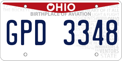 OH license plate GPD3348
