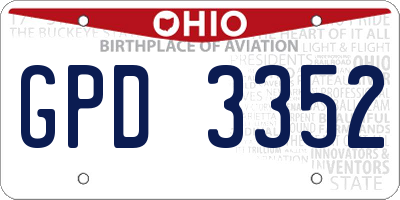 OH license plate GPD3352