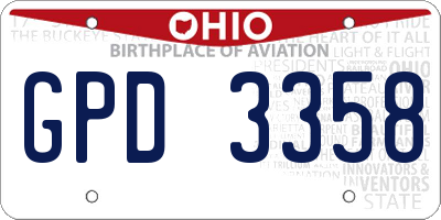 OH license plate GPD3358