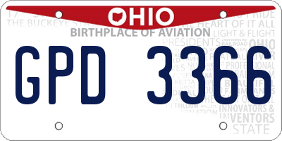 OH license plate GPD3366