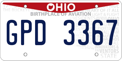 OH license plate GPD3367