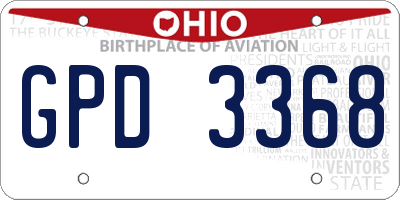 OH license plate GPD3368