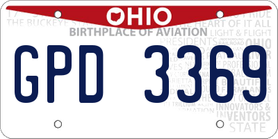 OH license plate GPD3369